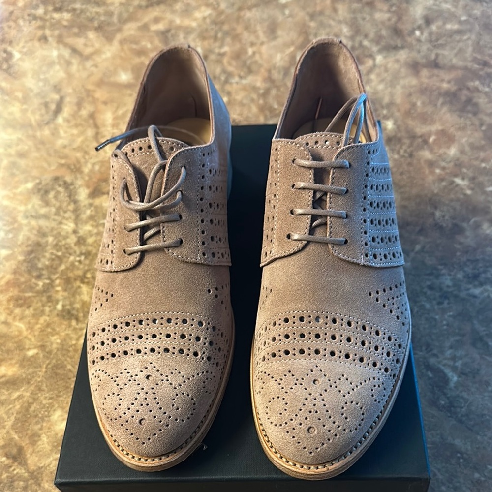 Tan Flats with Classic Brogue Detailing